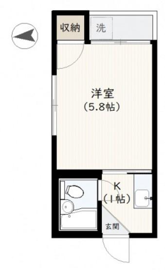 LUXES国泰寺(1K/2階)の間取り写真