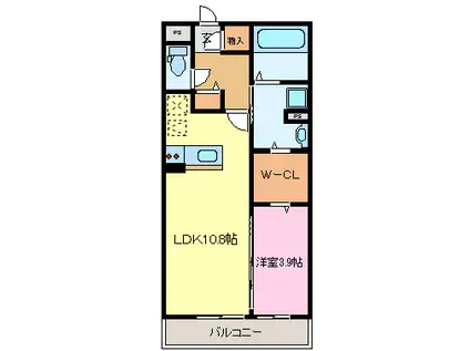 JOIE BONHEUR DUEX(1LDK/2階)の間取り写真