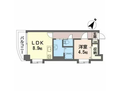 GOLD COURT 宝町(1LDK/6階)の間取り写真