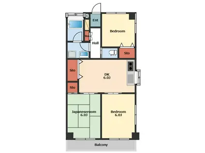 第3持田ビル(3DK/3階)の間取り写真