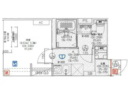 阿佐谷テラス(1K/1階)の間取り写真