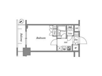 レジデンス横濱関内(1K/3階)の間取り写真