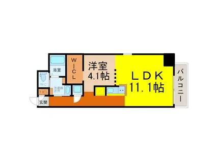 SK BUILDING-901(1LDK/4階)の間取り写真