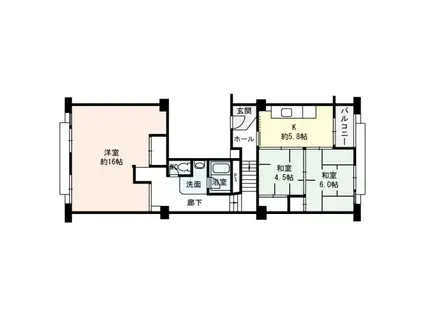 中津リバーサイドコーポ A棟(3K/11階)の間取り写真