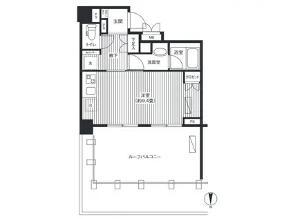 エフシティ亀戸(ワンルーム/8階)の間取り写真