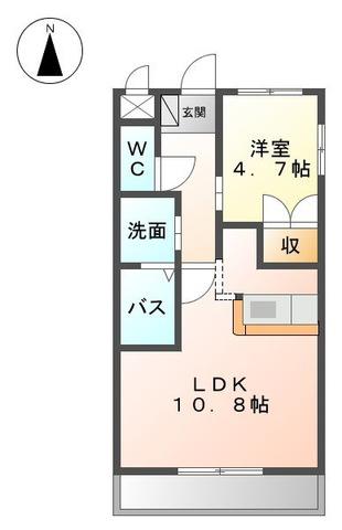 ファミリア フェリーチェ(1LDK/1階)の間取り写真