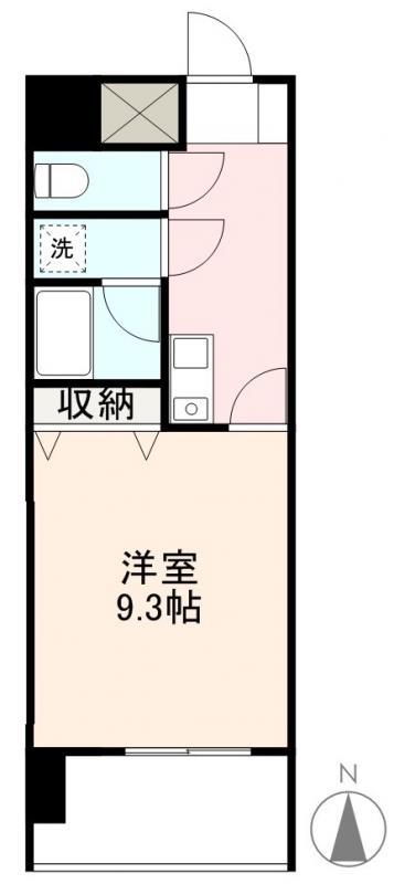 サンロイヤルヤマダ(1K/9階)の間取り写真