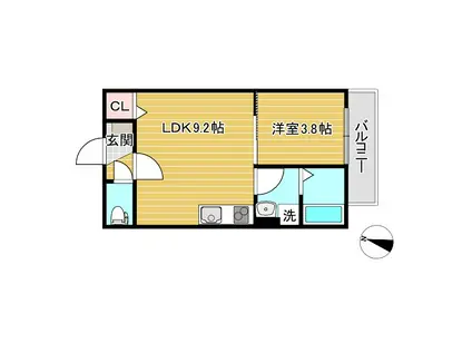 ディーポルタアロッジオ(1LDK/3階)の間取り写真