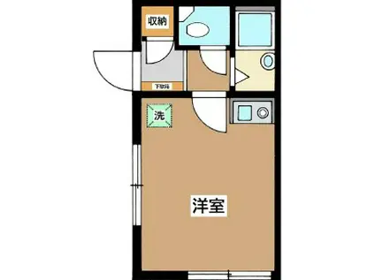 Kハイム(ワンルーム/1階)の間取り写真