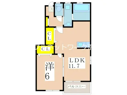 ルピナスコート(1LDK/1階)の間取り写真