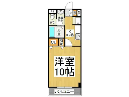 サン・ラザール(1K/1階)の間取り写真