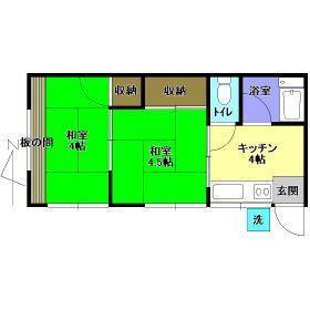 小林荘(2K/1階)の間取り写真