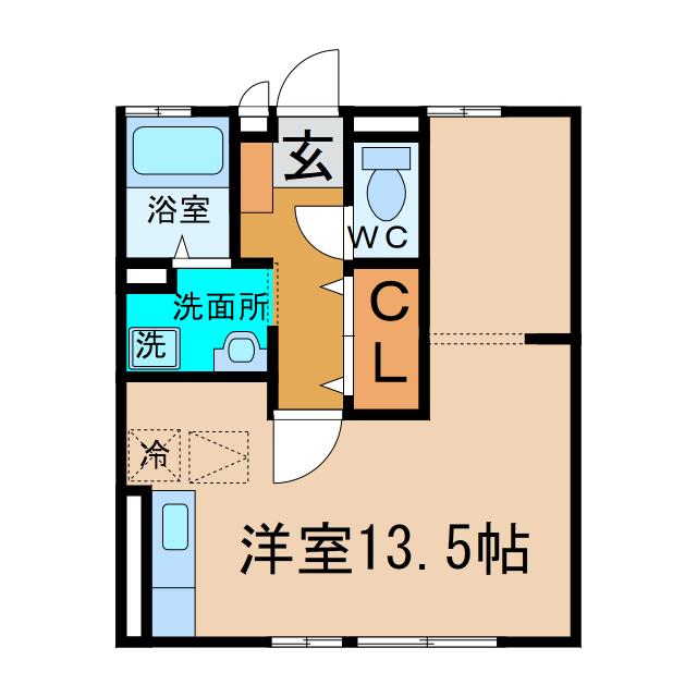 セジュールナガイII(ワンルーム/2階)の間取り写真