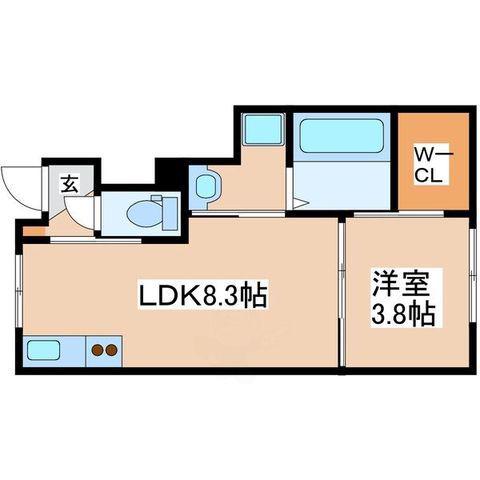 KUKUNA西蒲田 A棟(1LDK/1階)の間取り写真