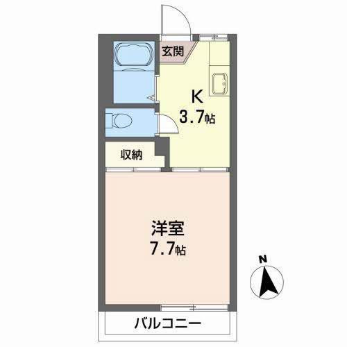 アビタシオンK(1K/2階)の間取り写真