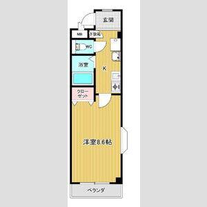 シャローム八田(1K/2階)の間取り写真