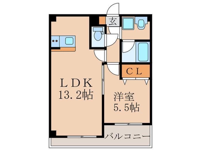 グランディール松平武蔵(1LDK/3階)の間取り写真