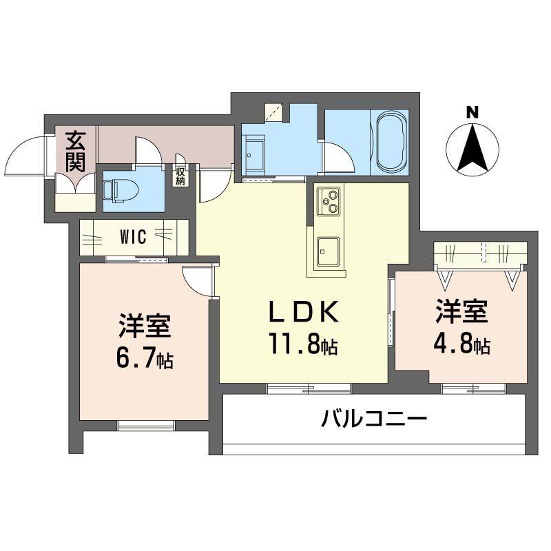 UP DRAFT(2LDK/2階)の間取り写真