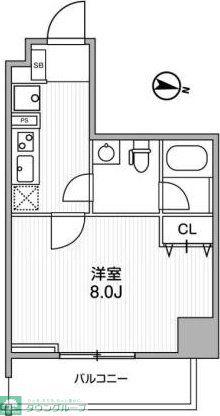 LUNIQ錦糸町(1K/6階)の間取り写真