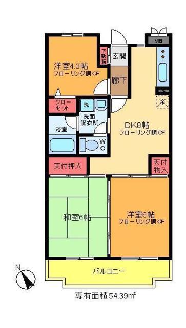 KODAヒルズ新小岩(3LDK/1階)の間取り写真