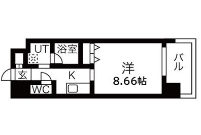オープンブルーム八田STATIONFRONT(1K/13階)の間取り写真