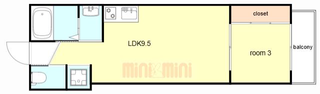 LUMINART明石(1LDK/3階)の間取り写真