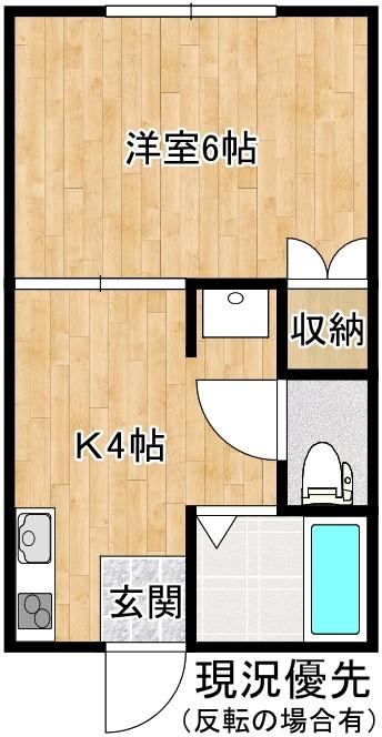 シャトレK(1K/1階)の間取り写真