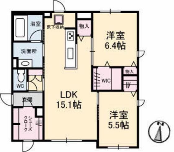 エコルフロント(2LDK/1階)の間取り写真