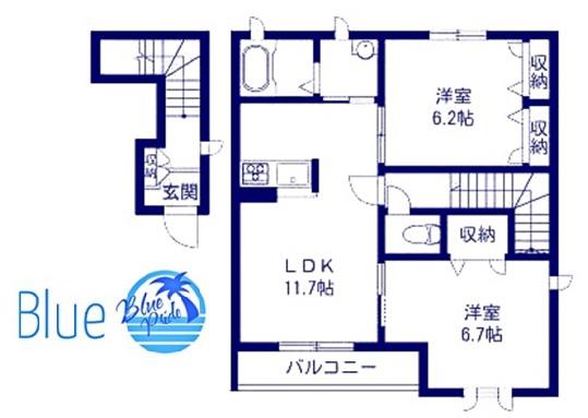 イーストガーデンII(2LDK/2階)の間取り写真