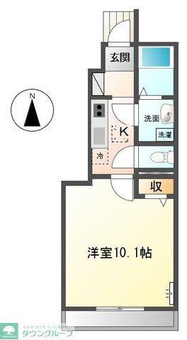 アローナ(1K/1階)の間取り写真
