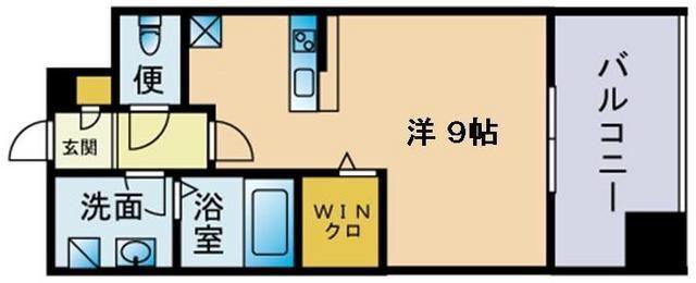 トラストレジデンス博多駅南(ワンルーム/5階)の間取り写真