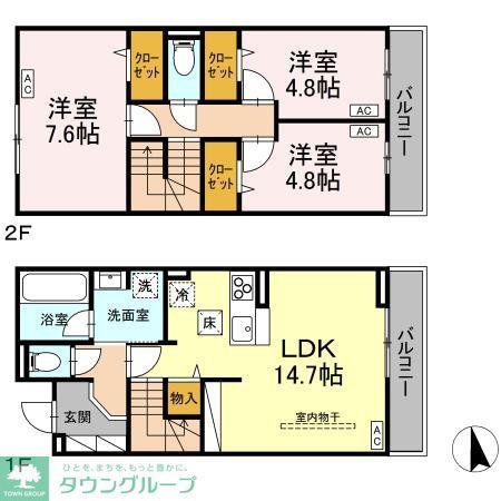 サンテラス別府さつき通(1LDK/3階)の間取り写真