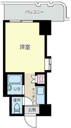 ビブレ西小倉B館(ワンルーム/9階)の間取り写真