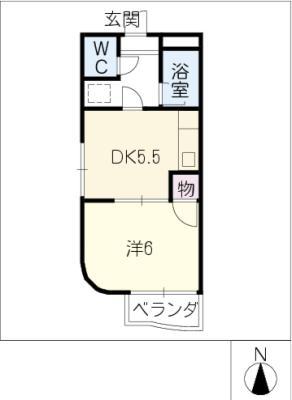 ミヨシビル(1DK/3階)の間取り写真