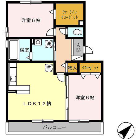 エクレール新栄 A棟(2LDK/3階)の間取り写真