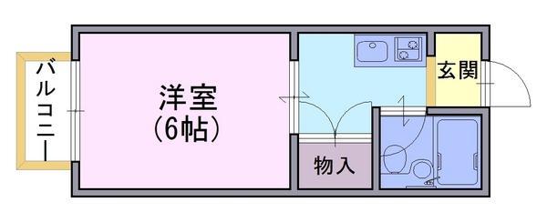 サンコート727(1K/2階)の間取り写真
