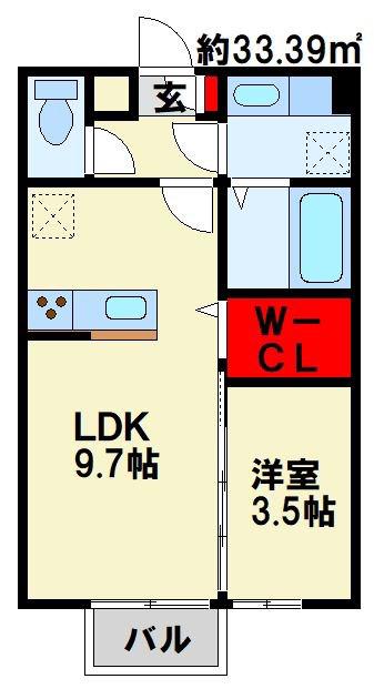 RECENTE浜町(1LDK/2階)の間取り写真