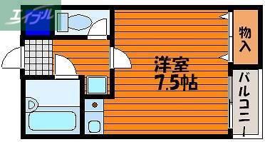 CALME栄町(ワンルーム/4階)の間取り写真
