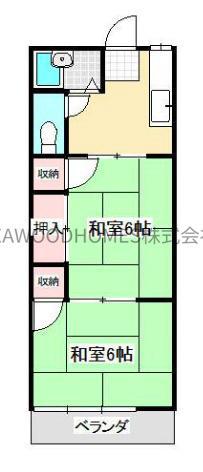 ハイム金沢文庫(2DK/2階)の間取り写真