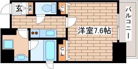レジディア神戸元町(1K/8階)の間取り写真