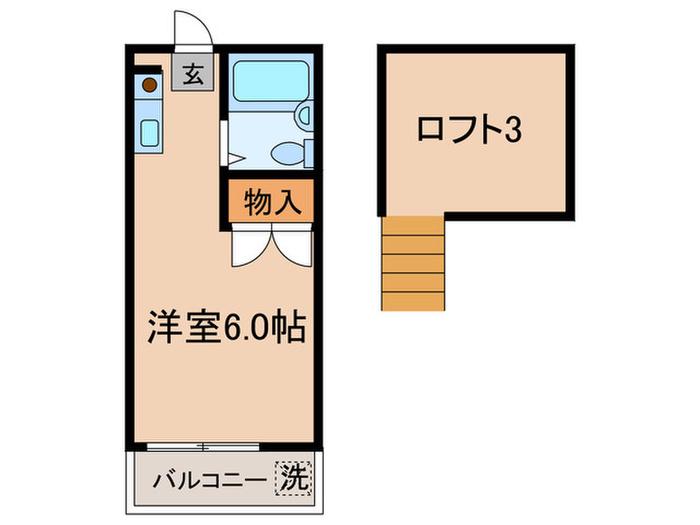 ローレルハイツ大泉学園(ワンルーム/2階)の間取り写真