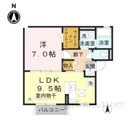 コンサージュ(1LDK/1階)の間取り写真