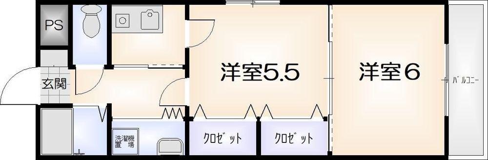 フレンズヒル(2K/4階)の間取り写真