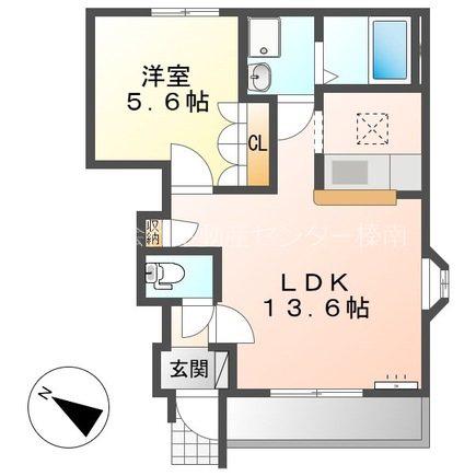 メイプルガーデンS(1LDK/1階)の間取り写真
