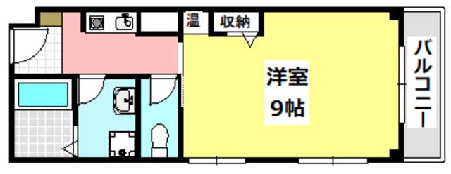 大弘元町ハイツ(1K/2階)の間取り写真