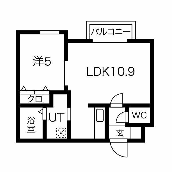地下鉄東西線 二十四軒駅 徒歩3分 4階建 築12年(1LDK/2階)の間取り写真