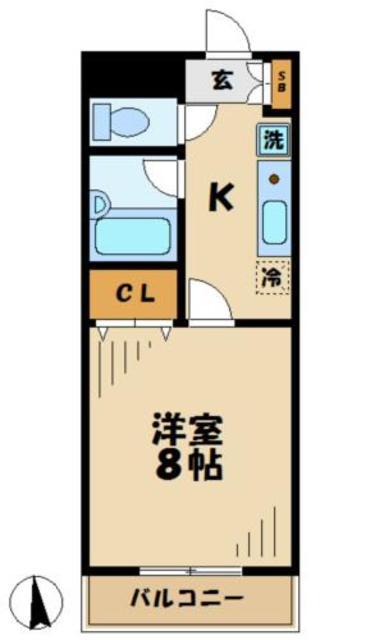 ルミエール川和(1K/3階)の間取り写真