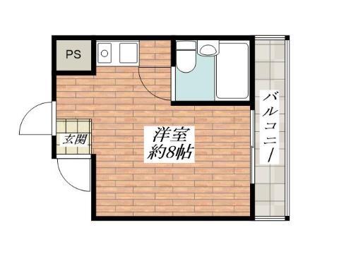 コーポウエストリバー(ワンルーム/1階)の間取り写真