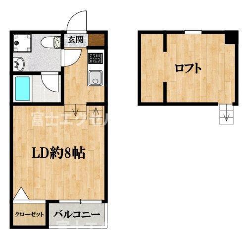 ORSA堺(1K/1階)の間取り写真