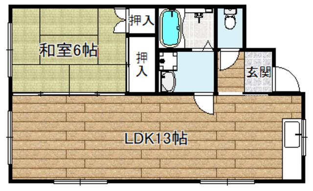 ヴィラ野田(1LDK/2階)の間取り写真